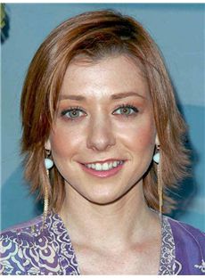 Reusable Alyson Hannigan Hairstyle Short Straight Lace Front Human Wigs