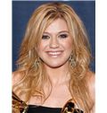 Sexy Kelly Clarkson Medium Wavy Lace Front Real Human Hair Wigs