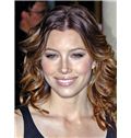 Jessica Biel Hairstyle Medium Wavy Lace Front Human Wigs