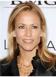 Special Sheryl Crow Medium Straight Lace Front Human Hair Wigs