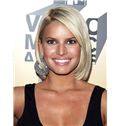 Vogue Jessica Simpson Hairstyle Short Straight Full Lace Human Wigs