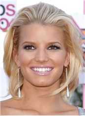 Wonderful Jessica Simpson Short Straight Lace Front Real Human Hair Wigs