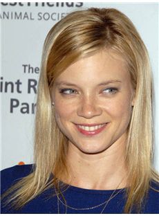 Alluring Amy Smart Medium Straight Lace Front Real Human Hair Wigs
