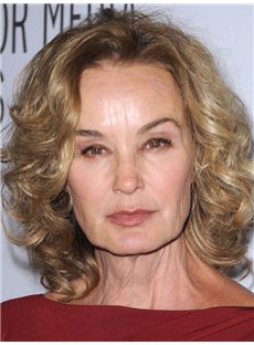 Jessica Lange Hairstyle Medium Wavy Lace Front Remy Hair Wigs