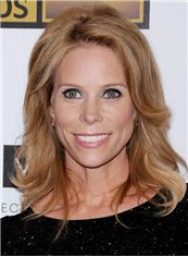 Best Cheryl Hines Hairstyle Medium Wavy Lace Front Remy Hair Wigs