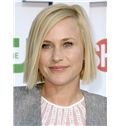 Elegant Patricia Arquette Short Straight Full Lace Real Human Hair Wigs