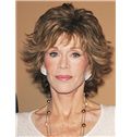 Mysterious Jane Fonda Short Wavy Capless Real Human Hair Wigs