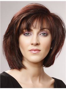 Superior Short Straight Capless Remy Hair Wigs