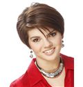 Newest Carolyn Hennesy Short Straight Full Lace Real Human Hair Wigs
