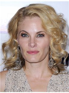 Creative Michelle Pfeiffer Medium Wavy Lace Front Real Human Hair Wigs