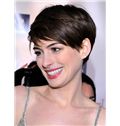Anne Hathaway Hairstyle Short Straight Full Lace Remy Hair Wigs