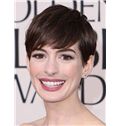 Luscious Anne Hathaway Hairstyle Short Straight Full Lace Human Wigs