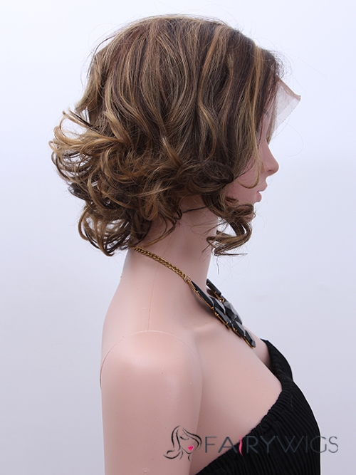 Sale Jennifer Garner Short Wavy Lace Front Human Hair Wigs