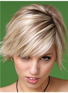 Tantalizing Short Straight Capless Remy Hair Wigs