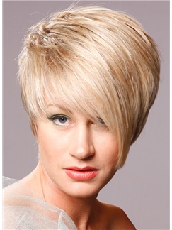 Fascinating Short Straight Full Lace Human Hair Wigs