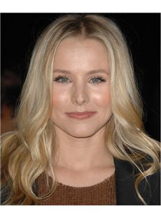 16 Inch Wavy Kristen Bell Human Hair Lace Front Wigs