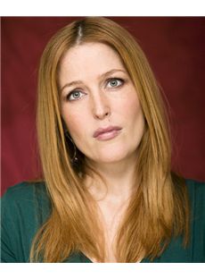 18 Inch Straight Gillian Anderson Full Lace 100% Human Wigs