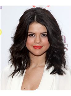 14 Inch Wavy Selena Gomez Lace Front Human Wigs