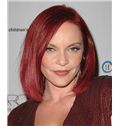 14 Inch Straight Red Full Lace 100% Human Wigs
