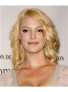 14 Inch Wavy Katherine Heigl Lace Front Human Wigs