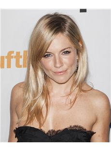 18 Inch Straight Sienna Miller Full Lace 100% Human Wigs