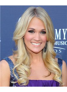 20 Inch Wavy Blonde Carrie Underwood Full Lace 100% Human Wigs
