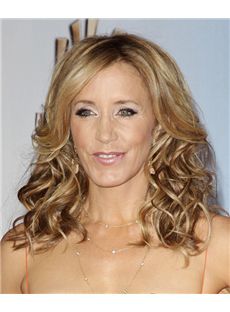16 Inch Wavy Felicity Huffman Lace Front Human Wigs
