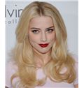 20 Inch Wavy Blonde Amber Heard Full Lace 100% Human Wigs