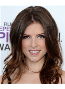 16 Inch Wavy Brown Anna Kendrick Full Lace 100% Human Wigs