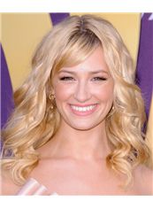 16 Inch Wavy Blonde Beth Behrs Full Lace 100% Human Wigs