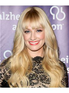 22 Inch Wavy Blonde Beth Behrs Full Lace 100% Human Wigs
