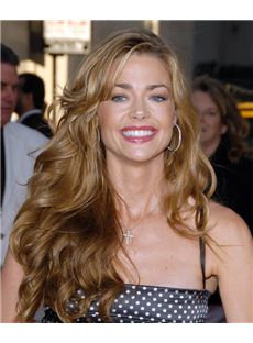 22 Inch Wavy Blonde Denise Richards Full Lace 100% Human Hair Wigs