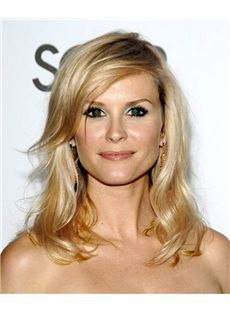 16 Inch Wavy Bonnie Somerville Human Hair Lace Front Wigs