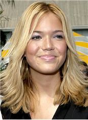 16 Inch Wavy Mandy Moore Lace Front Human Wigs