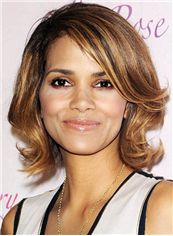 16 Inch Wavy Halle Berry Lace Front Human Wigs