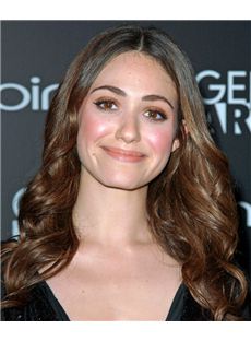 20 Inch Wavy Emmy Rossum Lace Front 100% Human Wigs