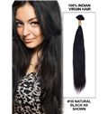 22 Straight Indian Remy Hair Extension Weft - Natural Black  