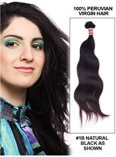 Cheap 12'-30' Body Wave Peruvian Virgin Hair Extension Weft - Natural Black  