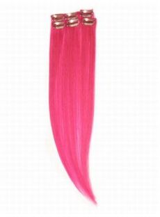 12'-30' New Fashion Pink Hair Highlights Clip On  