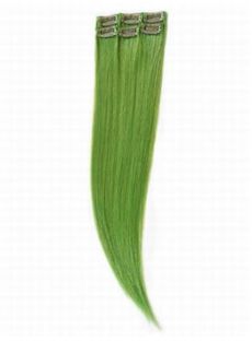 12'-30' HOT Green Hair Highlights Clip On  