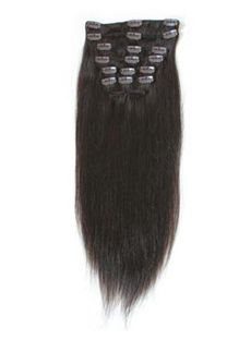 Sexy 12'-30' Cheap Human Hair Clip In Extensions Off Black 