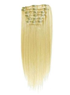 12'-30' Excellent Clip On Remy Hair Extensions Ash Blonde