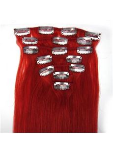 12'-30' Grizzly Red Clip In Hair Extensions