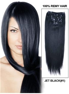 12'-30' 7 Piece Silky Straight Clip In Indian Remy Human Hair Extension