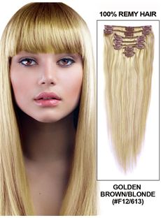 12'-30' 7 Pieces Silky Straight Clip In Indian Remy Human Hair Extension
