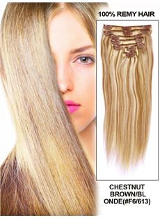 New 12'-30' 7 Piece Silky Straight Clip In Indian Remy Human Hair Extension