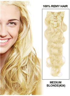 12'-30' 7 Piece Body Wave Clip In Indian Remy Human Hair Extension