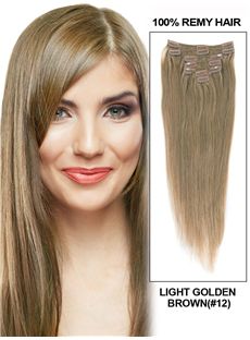 7 Piece 12'-30' Inches Silky Straight Clip In Indian Remy Human Hair Extension