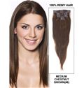 Sweet Medium Chestnut Brown Body Wave Clip In Indian Remy Human Hair Extension
