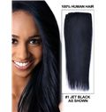 Jet Black Clip In 100% Human Hair Extension